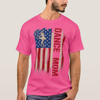 Vintage Dance Mum American Usa Flag Dancerdancing T-Shirt