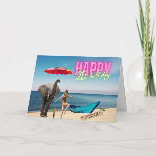 Vintage Dancer 21st Birthday Altered Art Birthday  Card (Front)