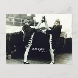 Vintage Dancer High Five Congratulations Postcard