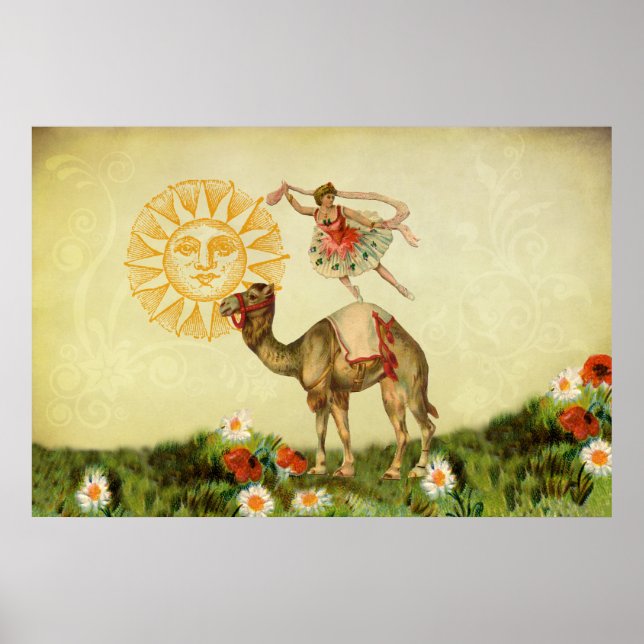 Vintage Dancer on a Camel Poster (Front)