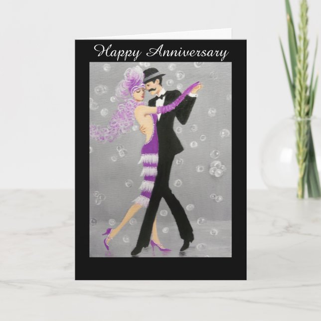 Vintage Dancers Anniversary Card (Front)