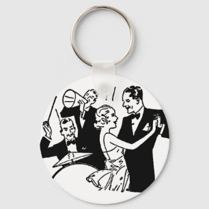 Vintage Dancing Couple Key Ring