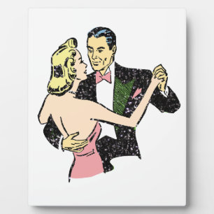 vintage dancing couple plaque