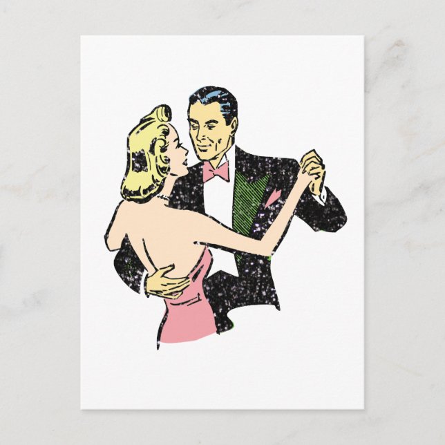 vintage dancing couple postcard (Front)