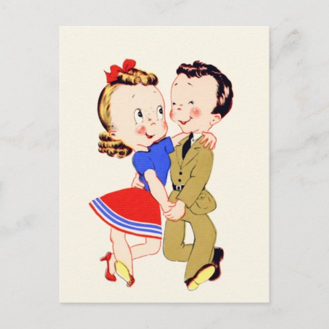 Vintage Dancing Couple Postcard (Front)