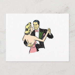 vintage dancing couple postcard