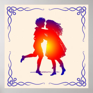 Vintage Dancing Couple Shining Poster