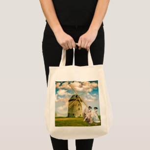 Vintage Dancing Flower Girls and Windmill  Tote Bag