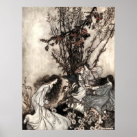 Vintage Dancing Girls In Garden by Rackham