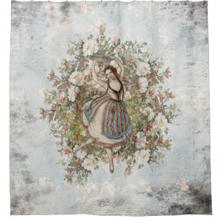 Vintage Dancing Gypsy Floral Mix and Match Shower Curtain
