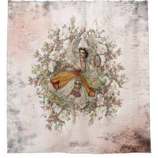 Vintage Dancing Gypsy Floral Mix and Match Shower Curtain