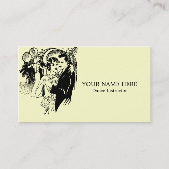 Vintage Dancing Instructor Business Card Template (Front)