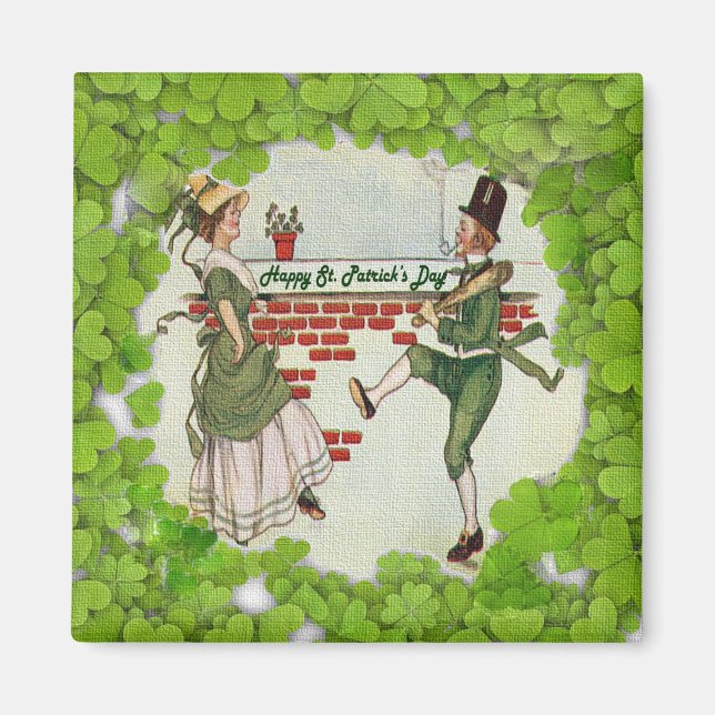 Vintage Dancing Irish Couple Magnet (Front)