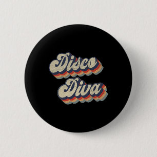 Vintage Dancing Retro 70s 80s Party Disco Diva 6 Cm Round Badge