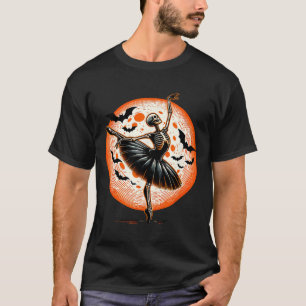 Vintage Dancing Skeleton Ballet Dance Halloween Wo T-Shirt