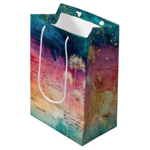 Vintage Dandelion Abstract Pattern (1) Medium Gift Bag