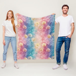 Vintage Dandelion Abstract Pattern (3) Fleece Blanket