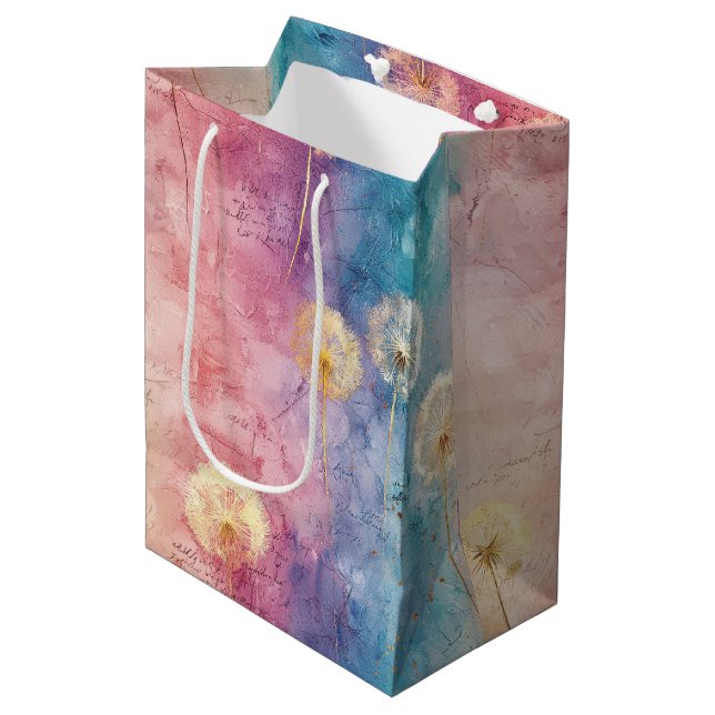 Vintage Dandelion Abstract Pattern (3) Medium Gift Bag (Front Angled)