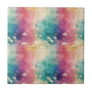 Vintage Dandelion Abstract Pattern (4) Tile