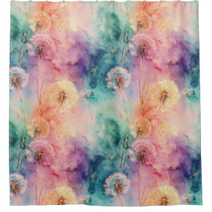 Vintage Dandelion Abstract Pattern (5) Shower Curtain