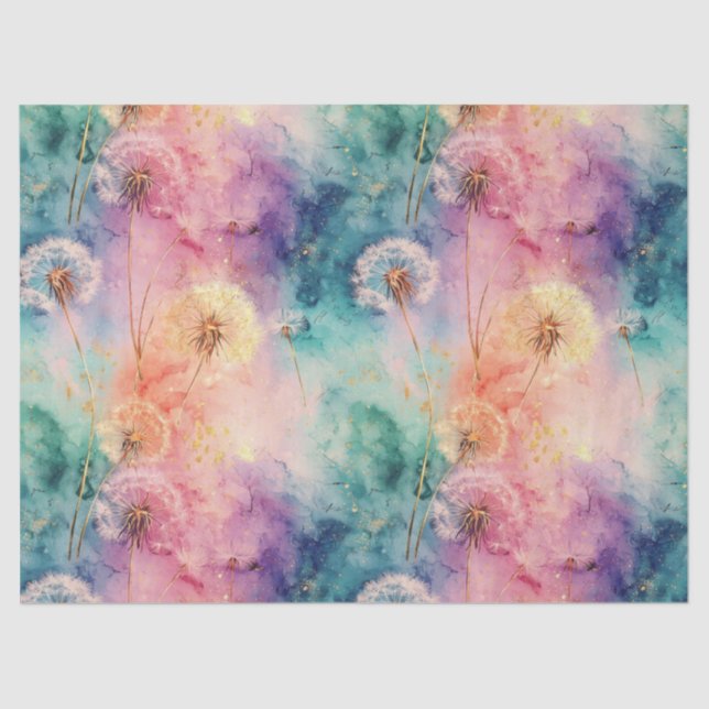 Vintage Dandelion Abstract Pattern (5) Tissue Paper (Front)