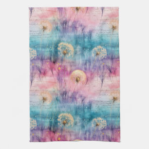 Vintage Dandelion Abstract Pattern (6) Tea Towel
