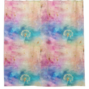 Vintage Dandelion Abstract Pattern (7) Shower Curtain