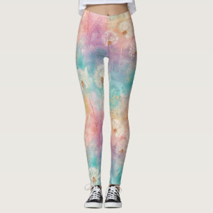 Vintage Dandelion Abstract Pattern (8) Leggings