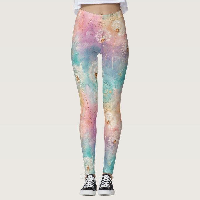 Vintage Dandelion Abstract Pattern (8) Leggings (Front)