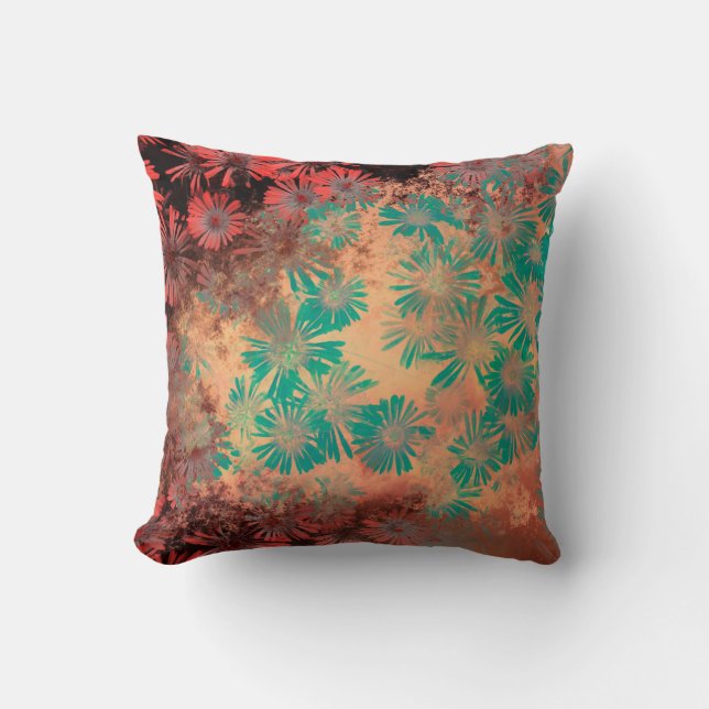 Vintage Dandelion Grunge Cushion (Front)