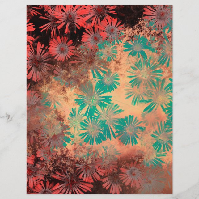 Vintage Dandelion Grunge Scrapbook Paper (Front)