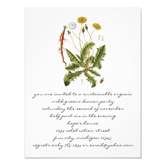 Vintage Dandelion Illustration Card
