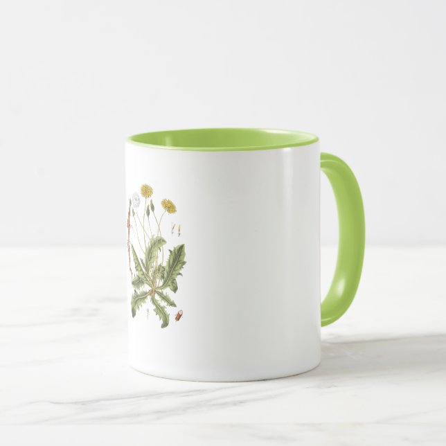 Vintage Dandelion Illustration Mug (Front Right)