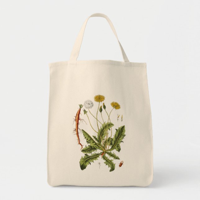Vintage Dandelion Illustration Tote Bag (Front)