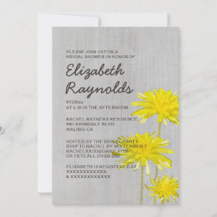 Vintage Dandelions Bridal Shower Invitations