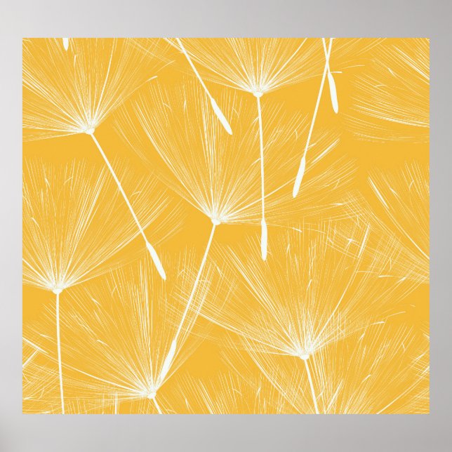 Vintage Dandelions: Seamless Pattern Poster (Front)