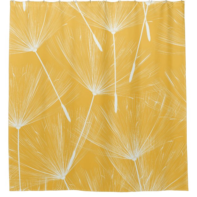 Vintage Dandelions: Seamless Pattern Shower Curtain (Front)