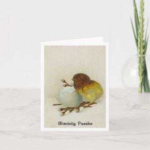 Vintage Danish Chick Easter Card - Glædelig Paaske