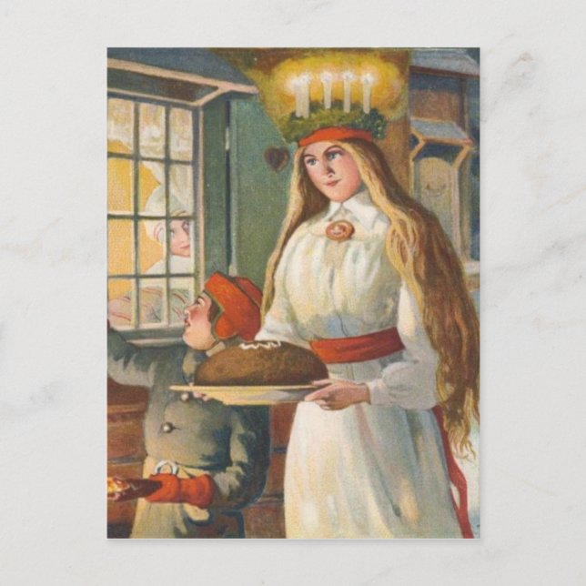 Vintage Danish Christmas God Jul Holiday Postcard (Front)