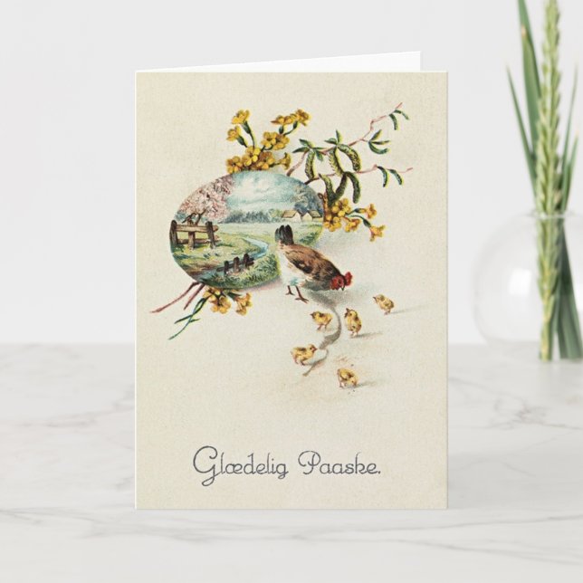 Vintage Danish Easter Card - Glædelig Paaske (Front)