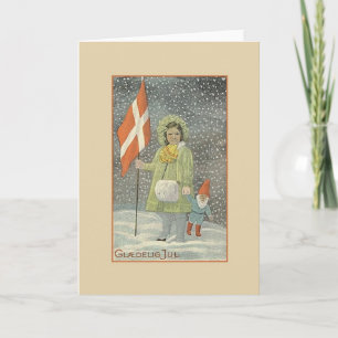 Vintage Danish Glædelig Jul Christmas Card