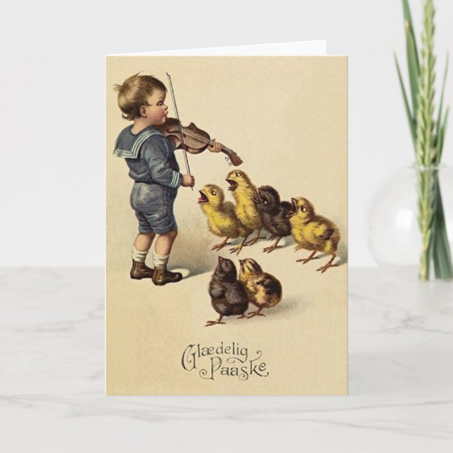 Vintage Danish Glaedelig Paaske Easter Card (Front)