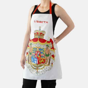 Vintage Danish Royal Coat of Arms of Denmark Apron