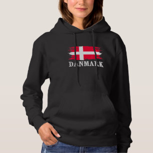 Vintage Danmark Flag I Love Danmark Hoodie