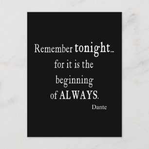 Vintage Dante Remember Tonight Always Quote Quotes Postcard