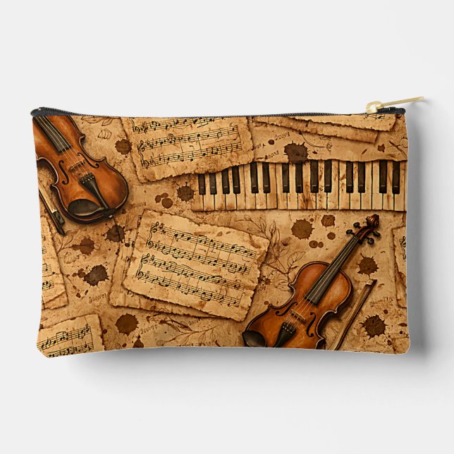 Vintage Dark Academia Aesthetic Patterns Accessory Pouch (Back)