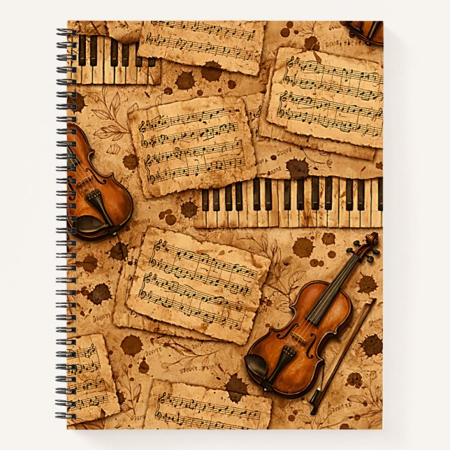 Vintage Dark Academia Aesthetic Patterns Notebook (Front)