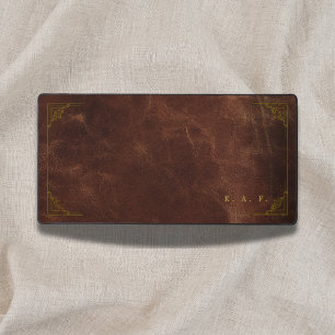 Vintage Dark Academia Brown Leather Look Desk Mat