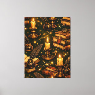 Vintage Dark Academia Magic Books Canvas Print