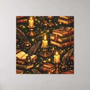 Vintage Dark Academia Magic Books Canvas Print